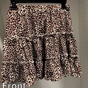 Ruffled Leopard Mini Skirt